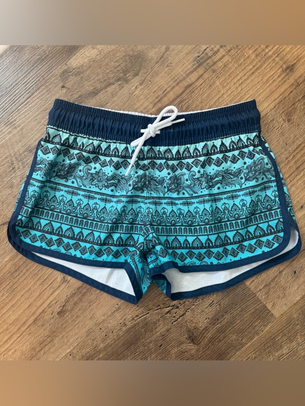 Women’s Shorts Small Blue Vacation Beach Swim Cover Up Low Rise Summer